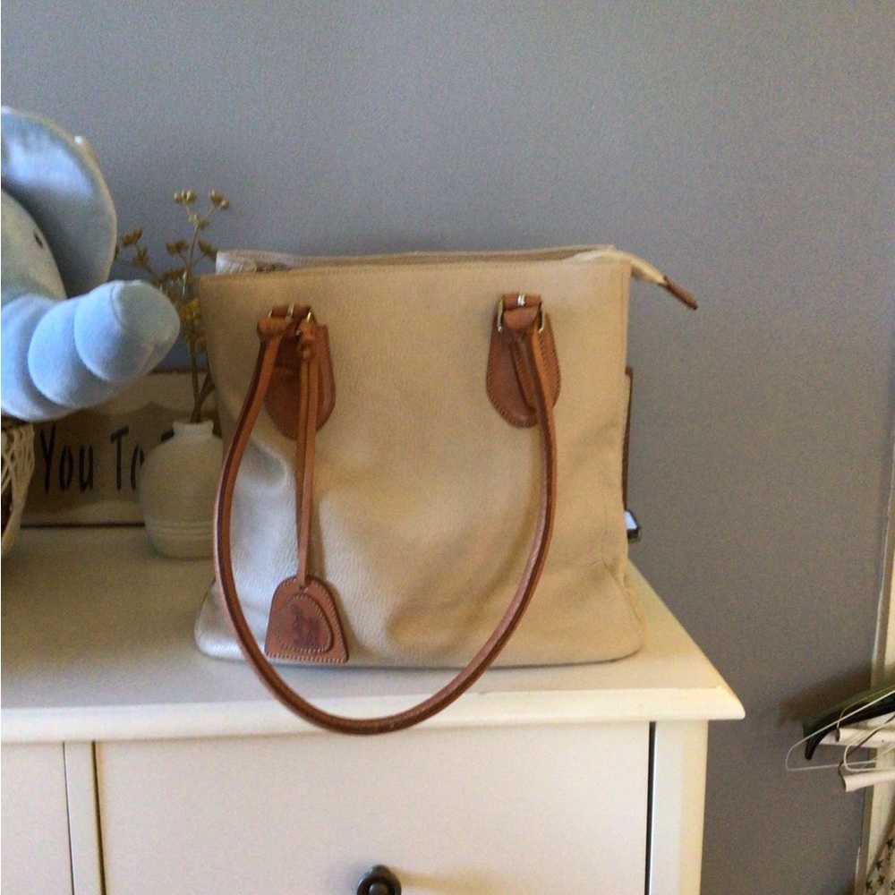Chic Cream and Tan Tote Bag